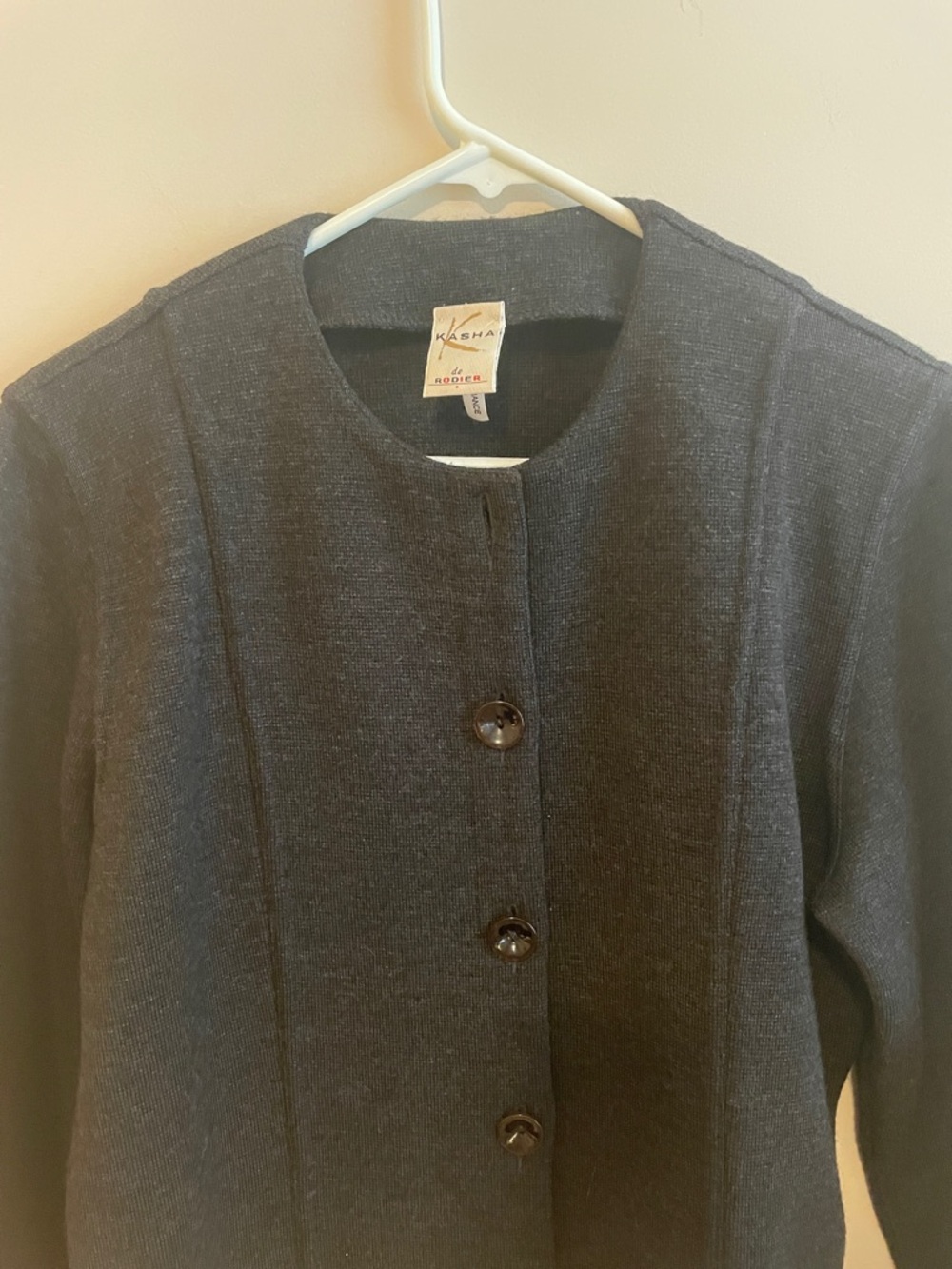 RODIER Black Collarless Button Jacket